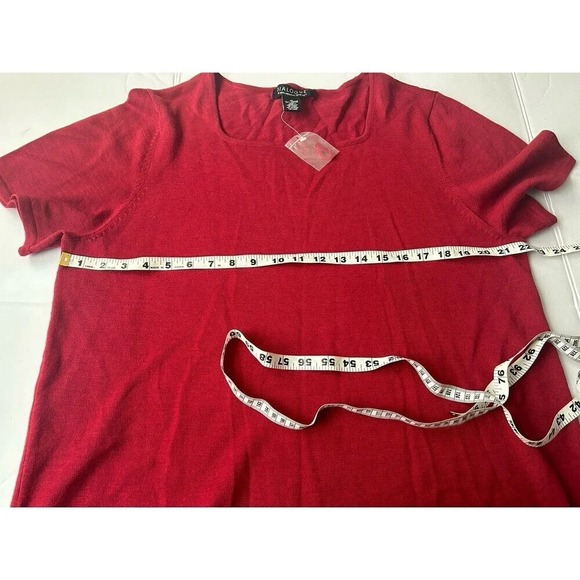 Dialogue Knit Top Merino Wool Short Sleeve Womens Size 1X - Picture 4 of 5